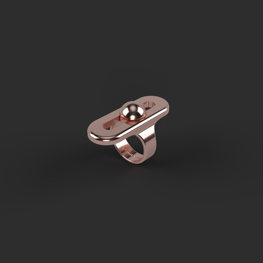 Oval Deep Breathing Fidget Ring - Rose Gold