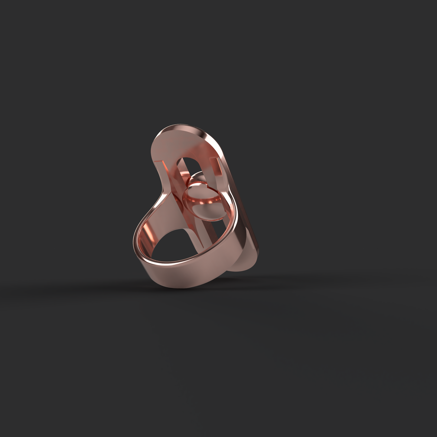 Oval Deep Breathing Fidget Ring - Rose Gold