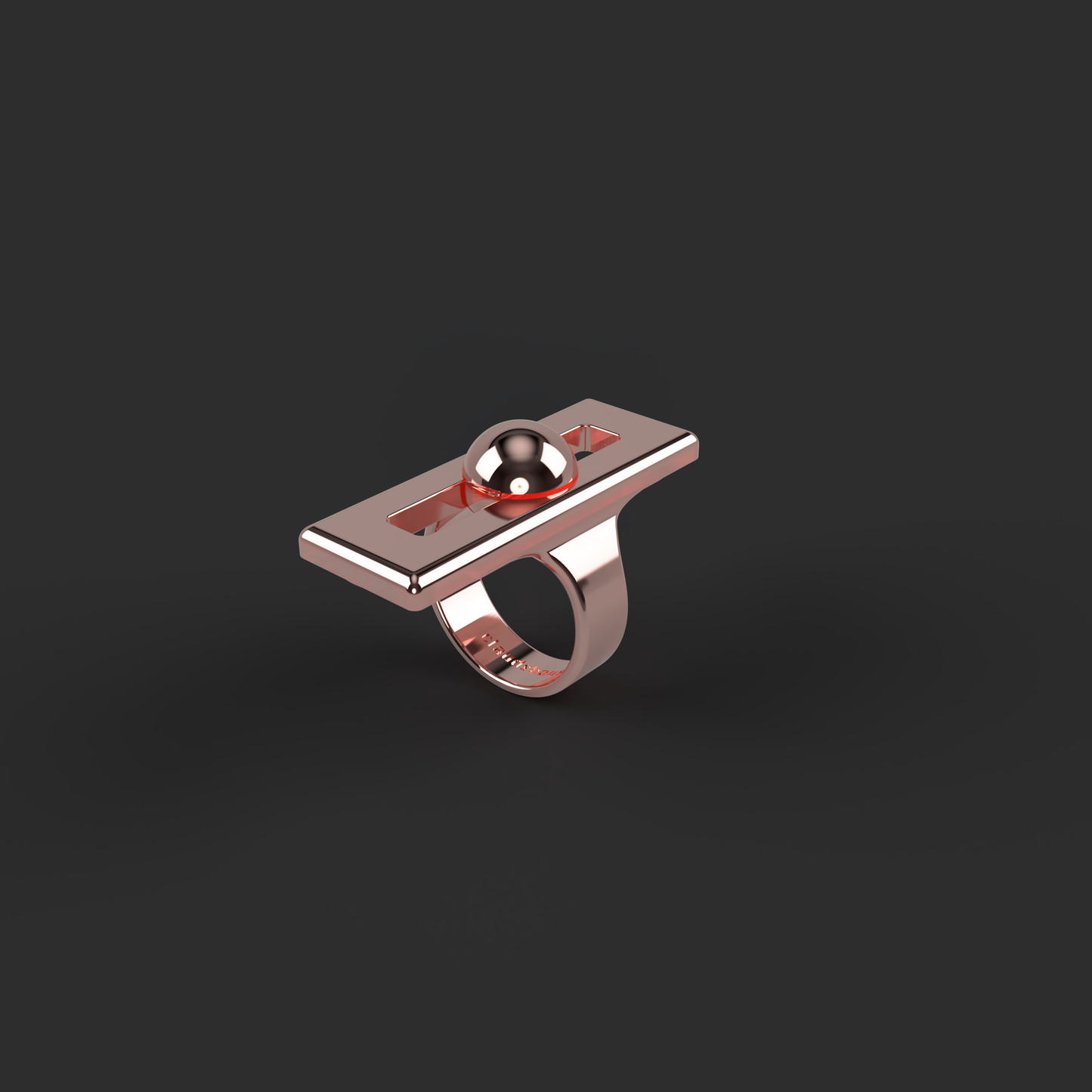 Square Deep Breathing Fidget Ring - Rose Gold