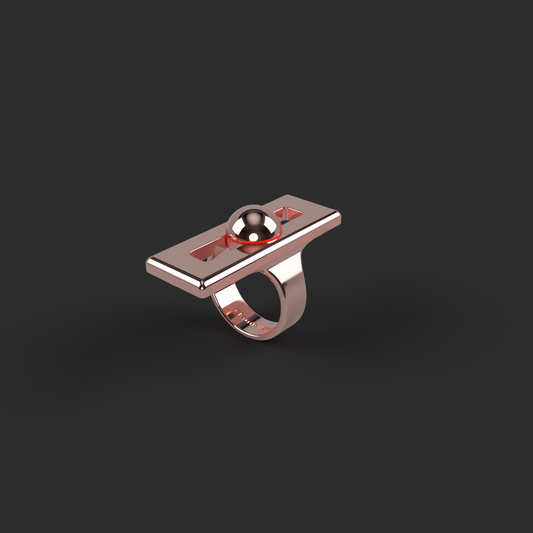 Square Deep Breathing Fidget Ring - Rose Gold